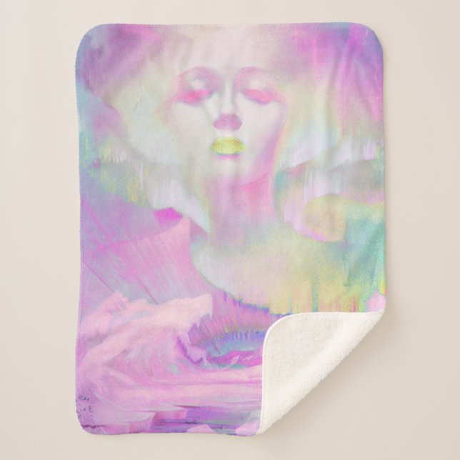 Aurora by Clive Henry pink pastels Sherpa Blanket (Front)
