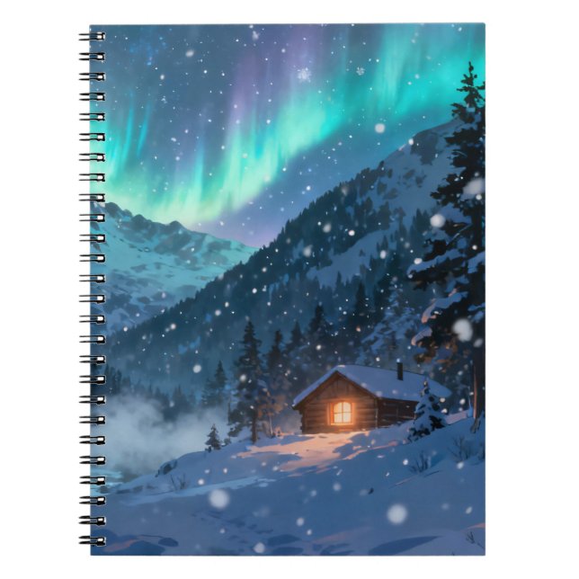 Aurora Cabin Spiral Notebook (Front)