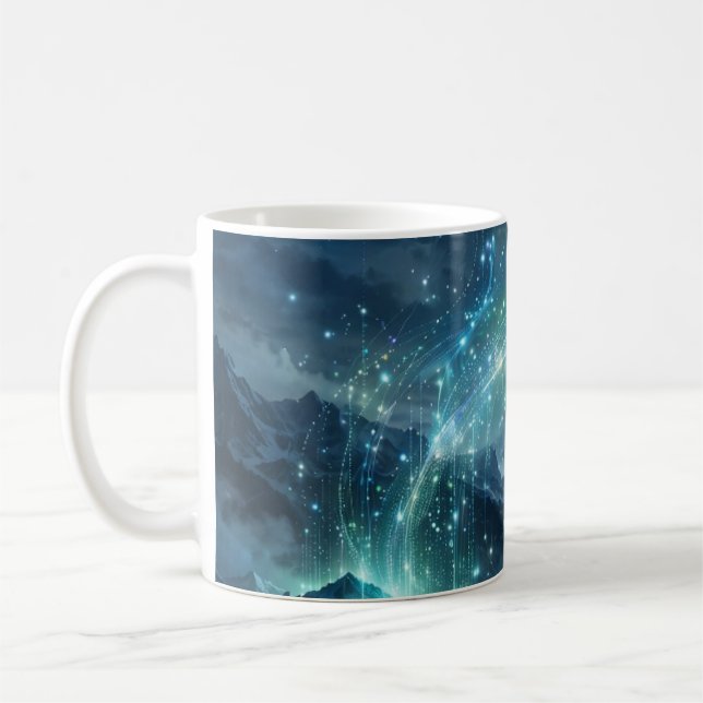 Aurora Code Cosmos Exploration Art Mug (Left)