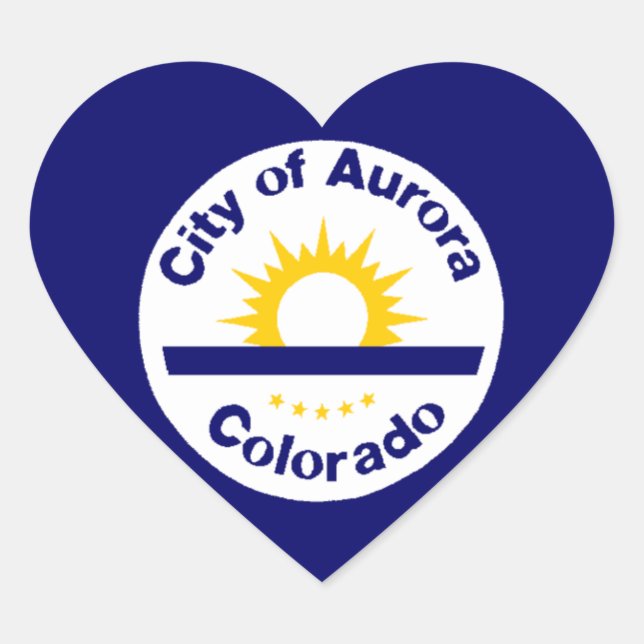 Aurora, Colorado Heart Sticker (Front)