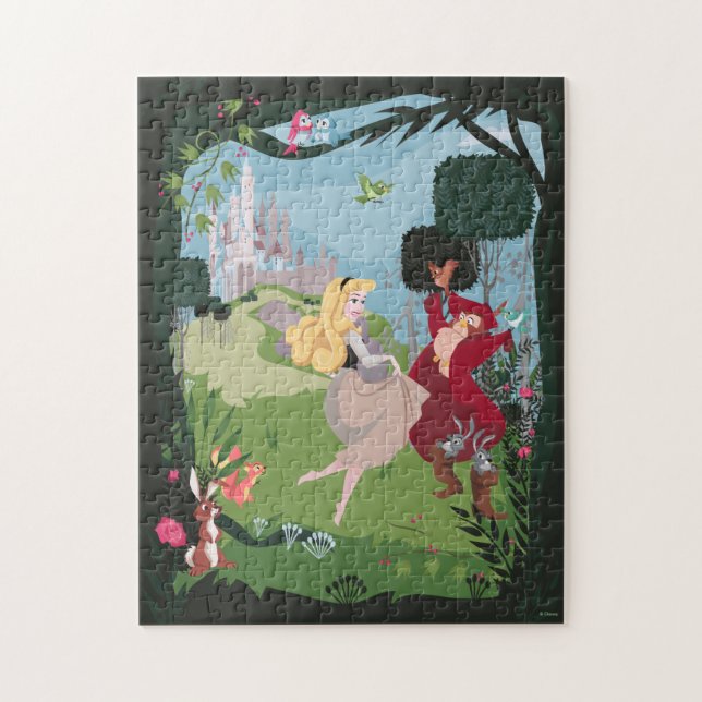 Aurora Dancing in the Forest With Animals Jigsaw Puzzle (Vertical)
