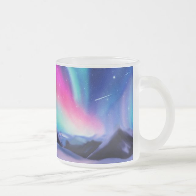 Aurora Dreams Frosted Glass Coffee Mug (Right)