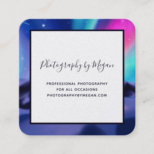 Aurora Dreams Square Business Card (Front)