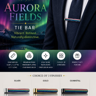 Aurora Fields Gunmetal Finish Tie Bar