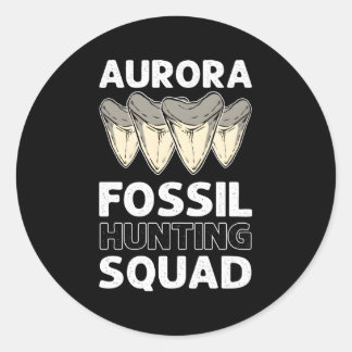 Aurora Fossil Tooth Hunting Squad Megalodon Tooth  Classic Round Sticker