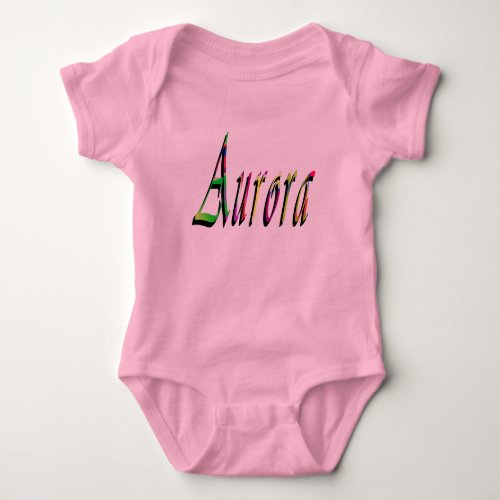 Aurora Girls Name Logo Baby Bodysuit