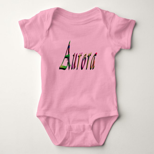 Aurora Girls Name Logo, Baby Bodysuit (Front)