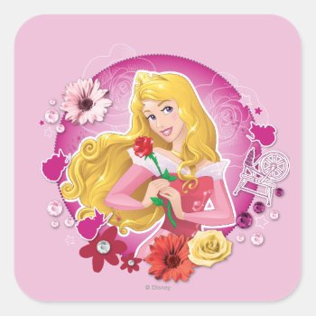 Aurora - Graceful Princess Square Sticker by DisneyPrincess at Zazzle