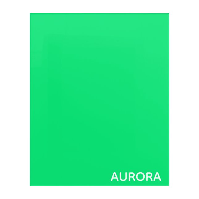 Aurora green color name acrylic print (Front)