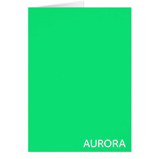 Aurora green color name cards (Front)