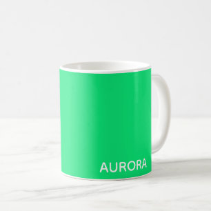 Aurora green color name coffee mug