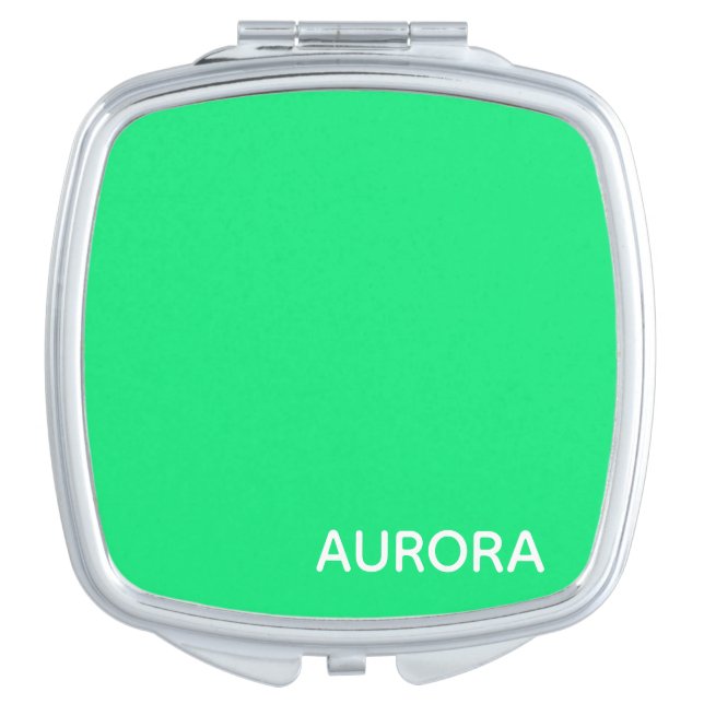 Aurora green color name compact mirror (Front)