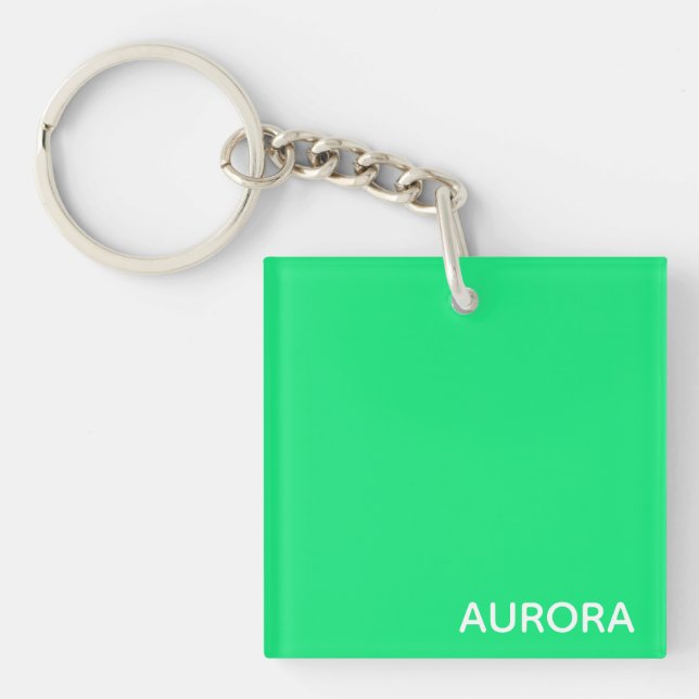 Aurora green color name keychain (Front)