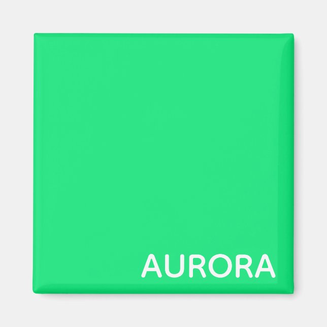 Aurora green color name magnet (Front)