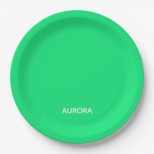 Aurora green color name paper plates