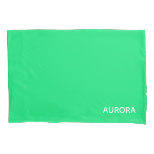 Aurora green color name pillow case