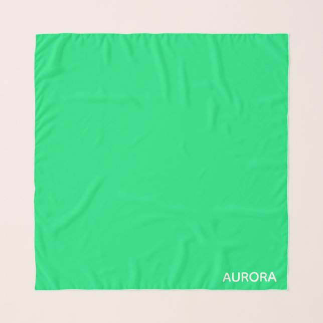 Aurora green color name scarf (Front)