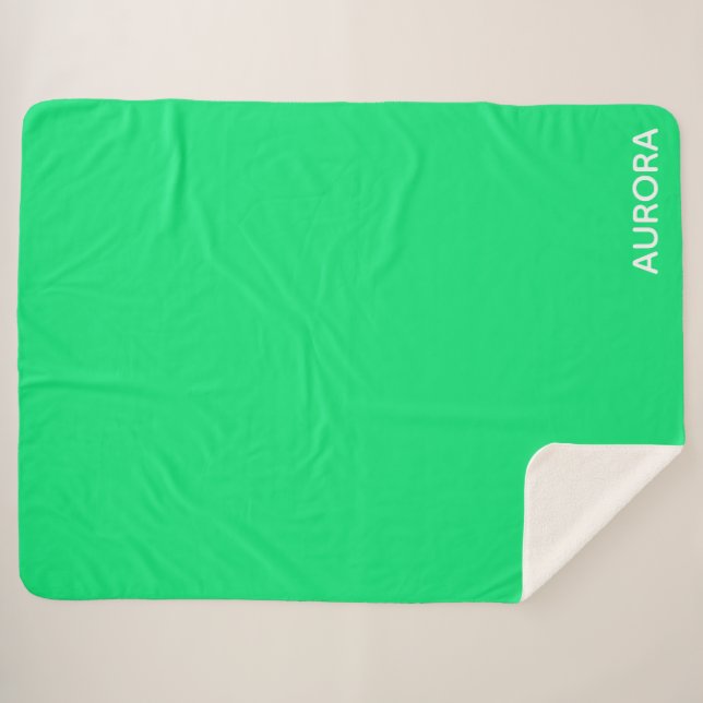 Aurora green color name sherpa blanket (Front (Horizontal))