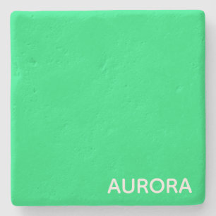Aurora green color name stone coaster