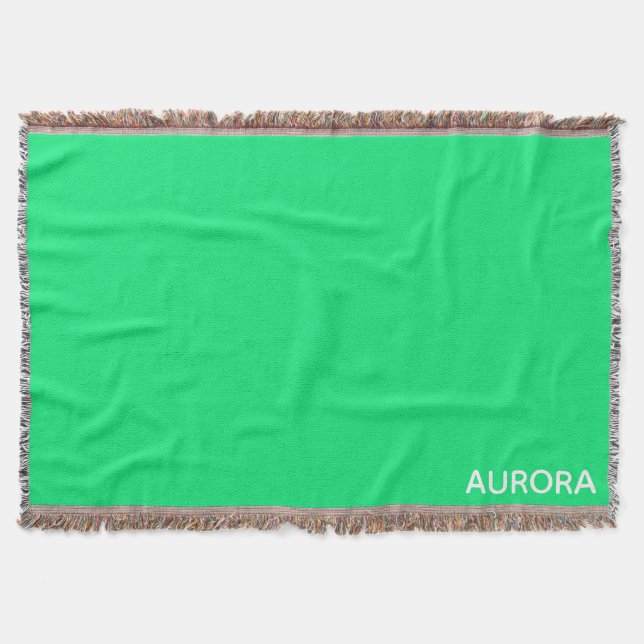 Aurora green color name throw blanket (Front)