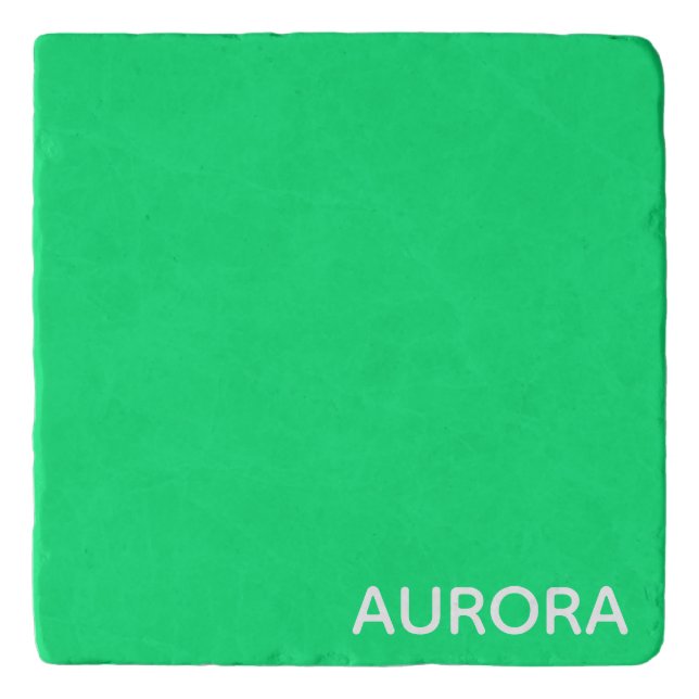 Aurora green color name trivet (Front)