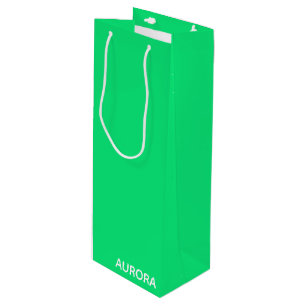 Aurora green color name wine gift bag