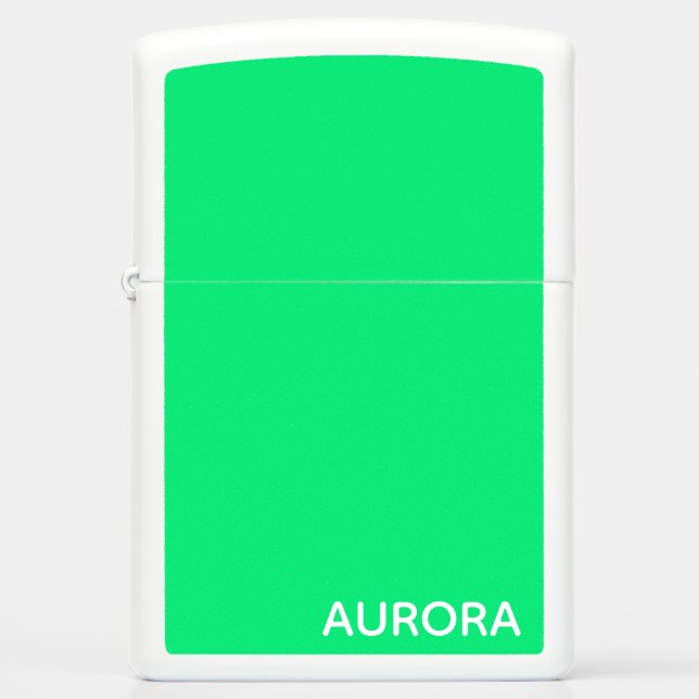 Aurora green color name zippo lighter (Front)