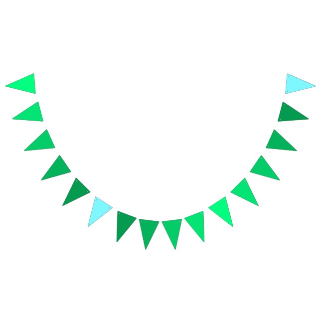 Aurora Green to Electric Blue Gradient Theme Bunting Flags (All)