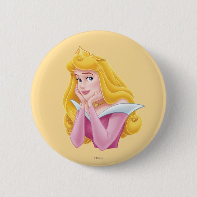 Aurora Hands on Chin Pinback Button (Front)