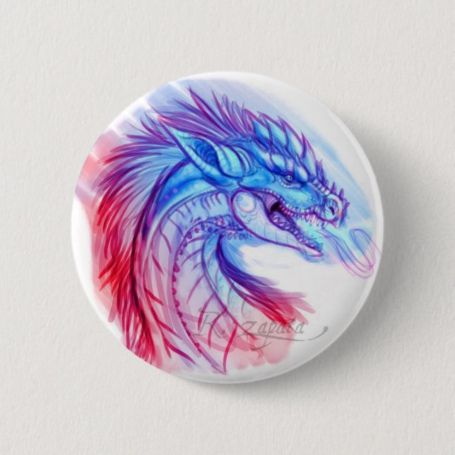 Aurora Ice dragon Button (Front)