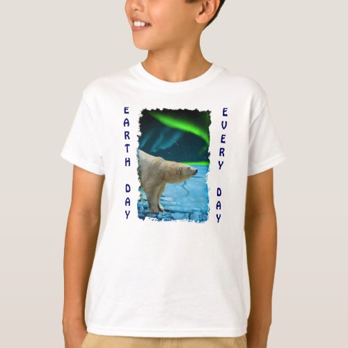 Aurora Ice  Polar Bear Earth Day Every Day Shirt