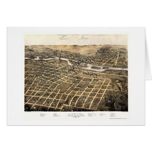 Aurora, IL Panoramic Map - 1867 Cards (Front Horizontal)