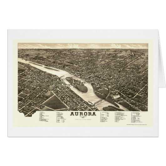 Aurora, IL Panoramic Map - 1882 Cards (Front Horizontal)