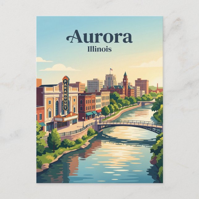 Aurora, Illinois Postcard (Front)