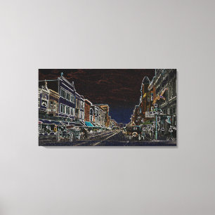 Aurora Illinois South Broadway Neon Art 1920 Canvas Print