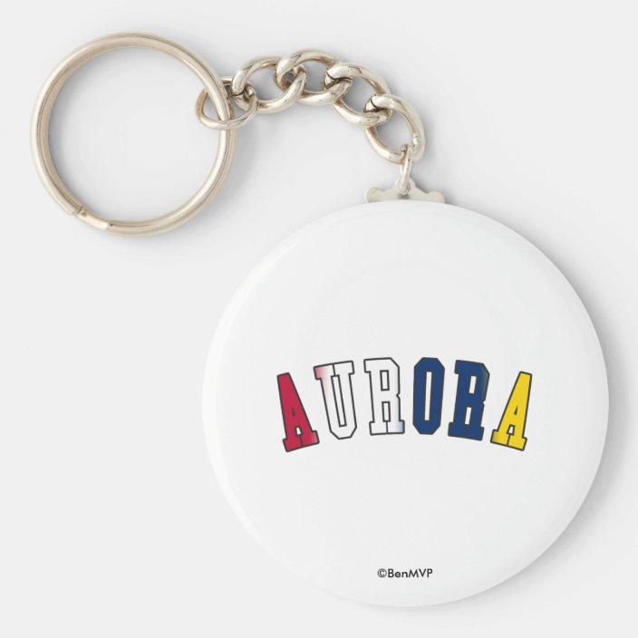 Aurora in Colorado State Flag Colors Keychain