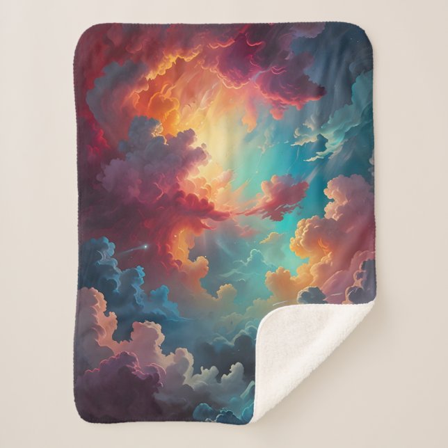 Aurora in the Clouds Sherpa Blanket (Front)