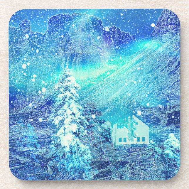 Aurora In Valleys Beverage Coaster (Front)