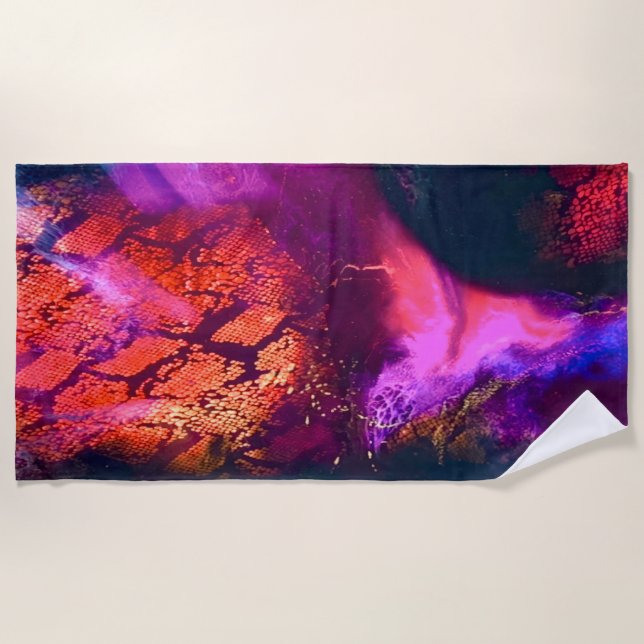 Aurora-Inspired Luxury Art Beach Towel (Front)