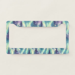 Aurora Landscape Forest Pattern License Plate Frame