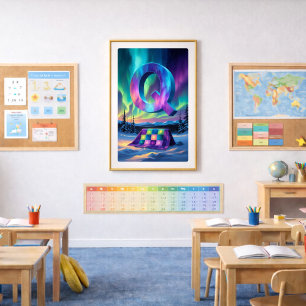 Aurora Letter Q Poster   Northern Lights Art