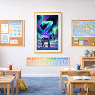 Aurora Letter Z Poster   Northern Lights Art
