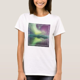 Aurora Lights in Lagoon Jokulsarlon, Iceland T-Shirt