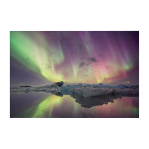 Aurora Lights Reflect in Lagoon Acrylic Print