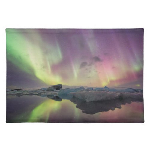 Aurora Lights Reflect in Lagoon Cloth Placemat