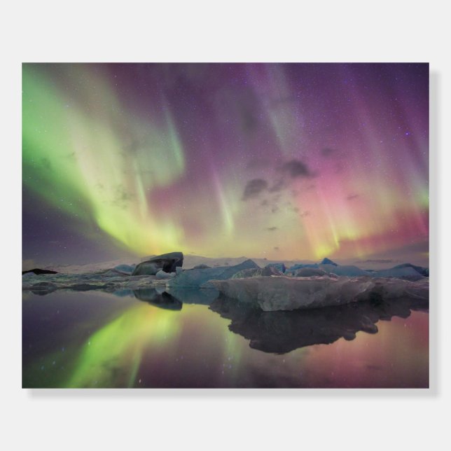 Aurora Lights Reflect in Lagoon Foam Board (Front)