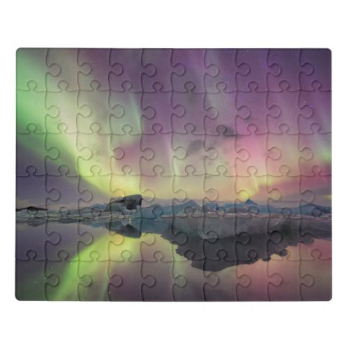 Aurora Lights Reflect in Lagoon Jigsaw Puzzle