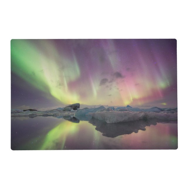 Aurora Lights Reflect in Lagoon Placemat (Front)