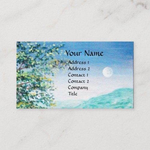 AURORA  MAGIC TREE green blue Business Card