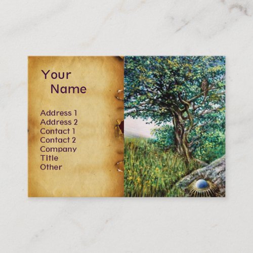 AURORA  MAGIC TREE green blueparchment Business Card